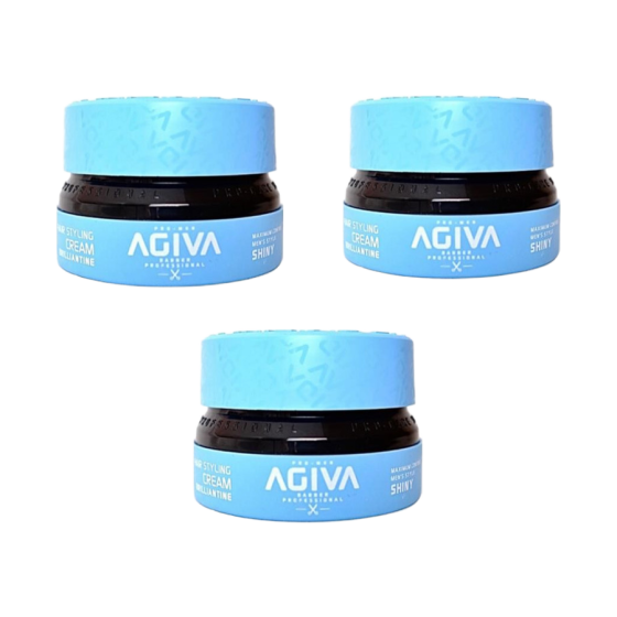 Agiva Pack de 3 Wax Cheveux Cream Brillantine